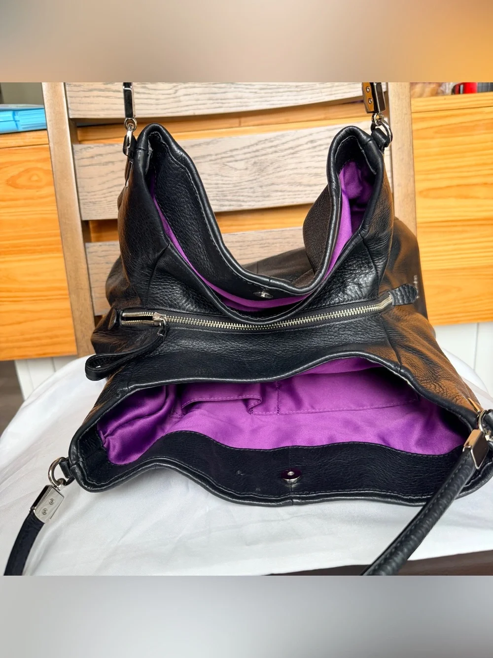 Coach Madison Phoebe pebbled leather shoulder bag in black